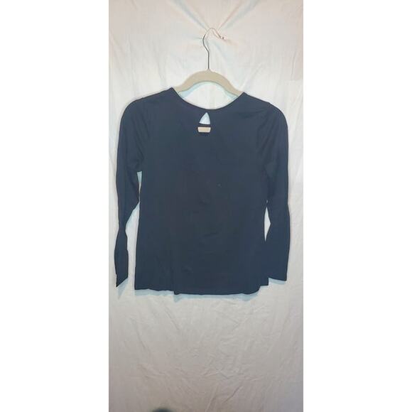 Girls Black Feel Good Vibe Long Sleeve Shirt Top Size 14/16 by Justice - Picture 3 of 4